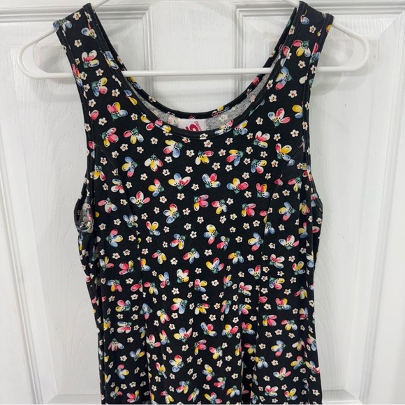 Vintage 80s No Boundaries Black Floral Sleeveless Dress - Picture 3 of 7